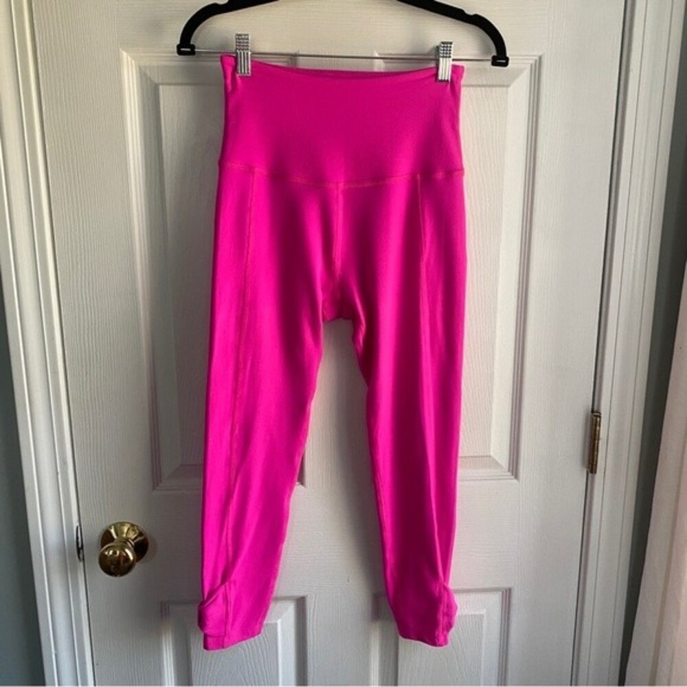 Beyond Yoga x Kate Spade Cinched Side Bow High Waisted Crop - hot pink, size S